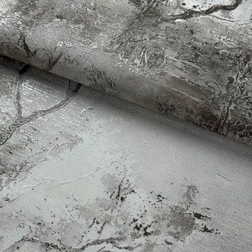 Шпалери флізелінові Слов'янські шпалери 8801-10, сірі з об'ємним природним малюнком (10.05 х 1.06 м) 8801-10 фото