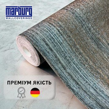 Шпалери вінілові метрові полоса на флізеліні німецькі Marburg для спальні, залу, кухні рулон 10 м 1032888 фото