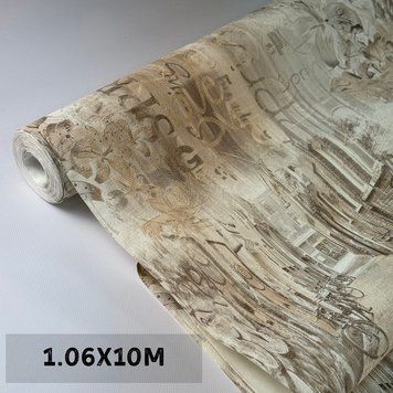 Шпалери вінілові бежеві з малюнком Слов'янські шпалери 504-01 флізелінові 1.06х10 м для дитячої, спальні, залу 504-01 фото