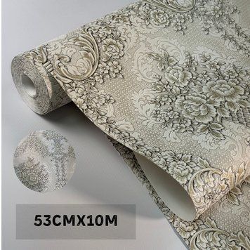 Шпалери вінілові 53 см світлі квіти на паперовій основі 5766-05 Слов'янські шпалери для спальні, коридору, кухні, залу 5766-05 фото